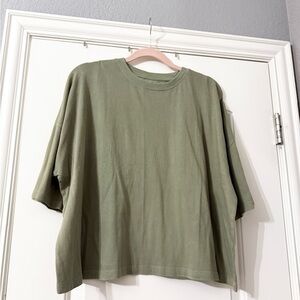 Kohl's Olive Green Oversized Crop Top